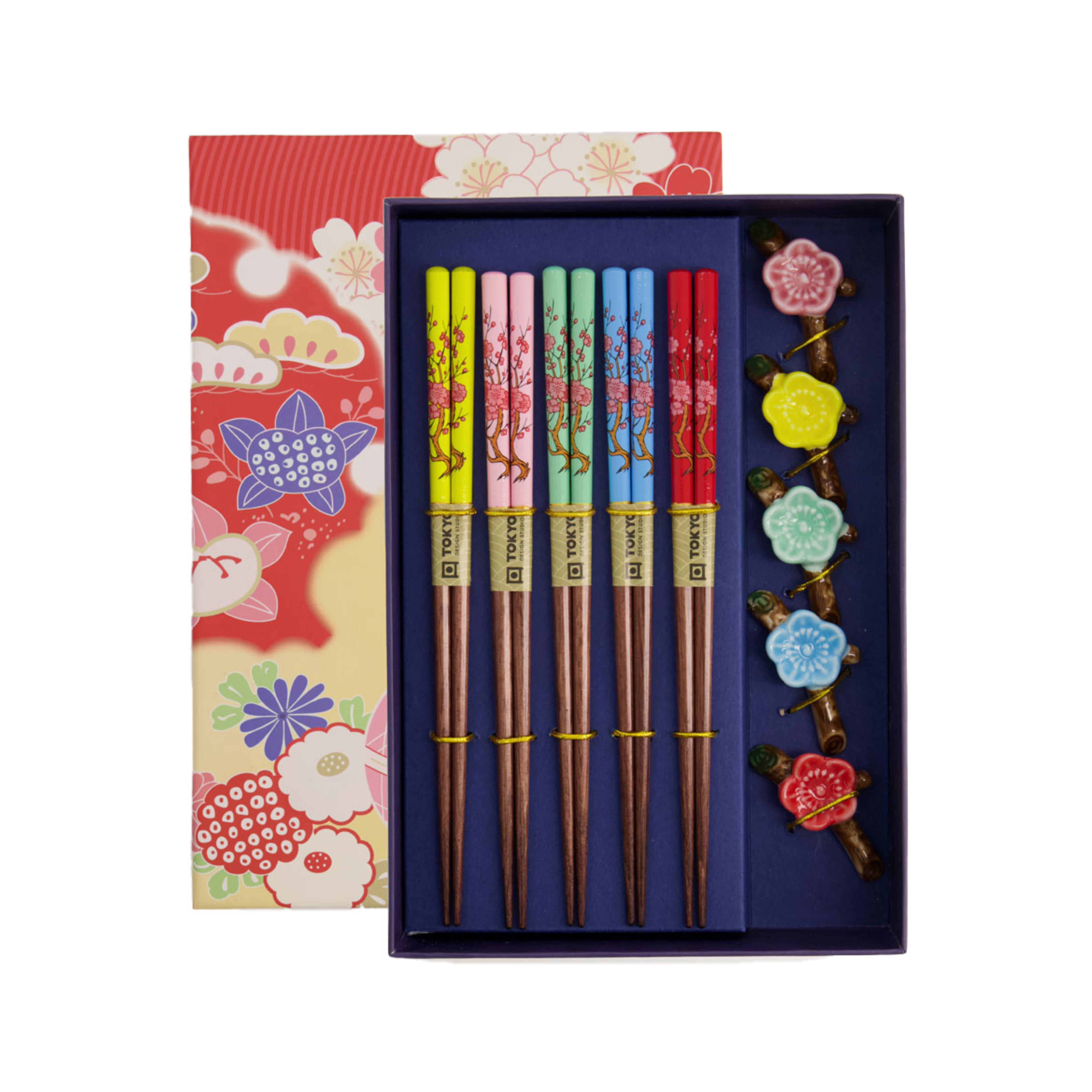 Spisepinde & holdere gavesæt, Sakura - 5 par